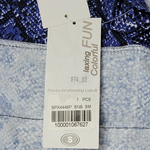 Lulu-B Navy/Black Snake Print UPF 50+ Sleeveless Cha Cha Travel Dress Sz S NEW - Picture 10 of 12